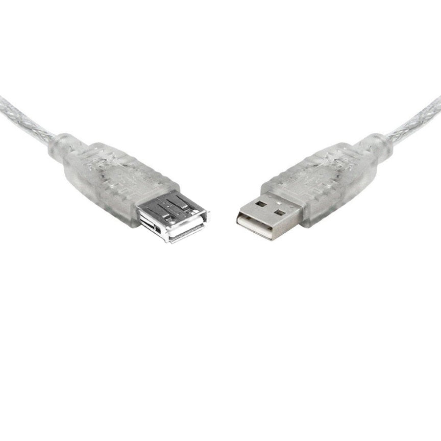 8Ware USB 2.0 Extension Cable 2m A to A Male to Female Transparent Metal Sheath Cable 8Ware USB 2.0 Extension Cable 2m A to A Male to Female Transparent Metal Sheath Cable